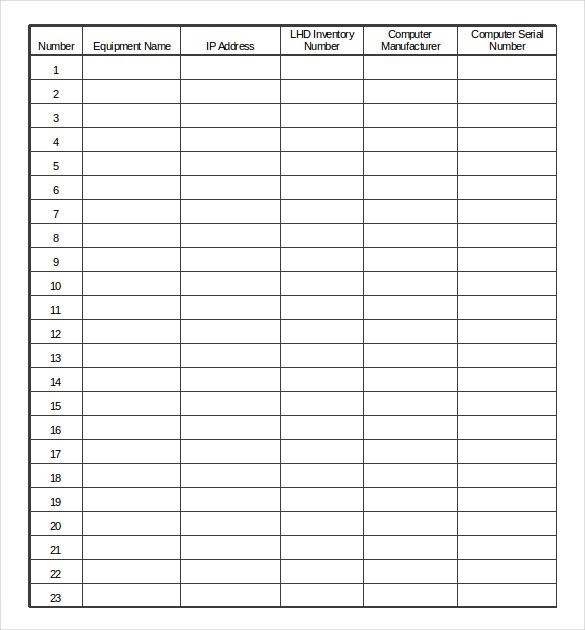 Computer Inventory Template 16 Free Word Excel PDF S
