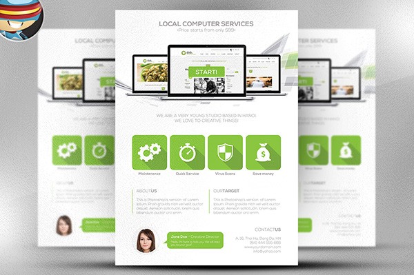 Computer Services Flyer Template On Behance Document