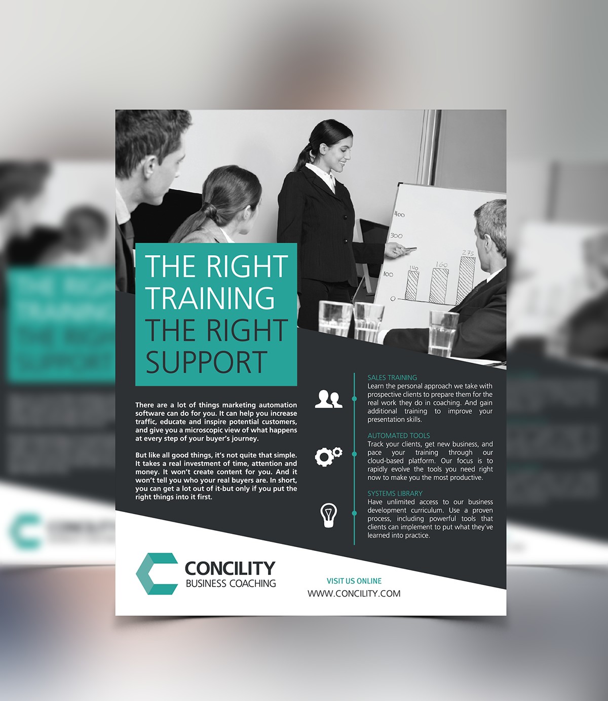 Concility Business Coaching One Page Flyer Design On Behance MKT Document Brochure