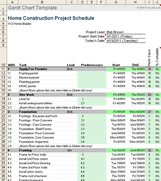 Construction Work Schedule S Free Gratulfata Document Residential