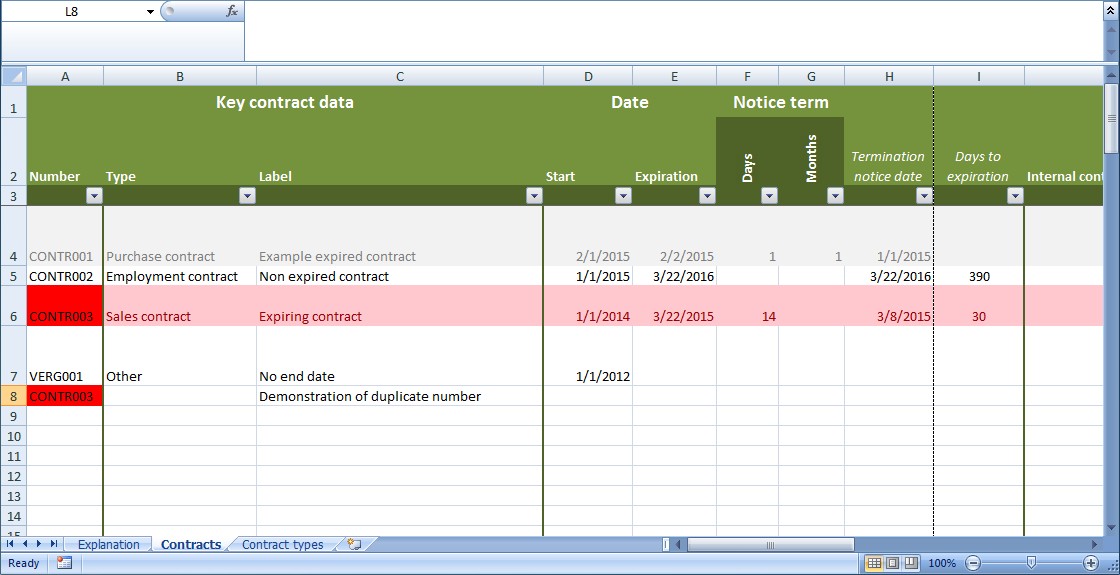 Contract Tracking Spreadsheet Business S Pinterest Document