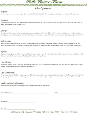 Contracts From Florist To Client Fill Online Printable Fillable Document Contract Template
