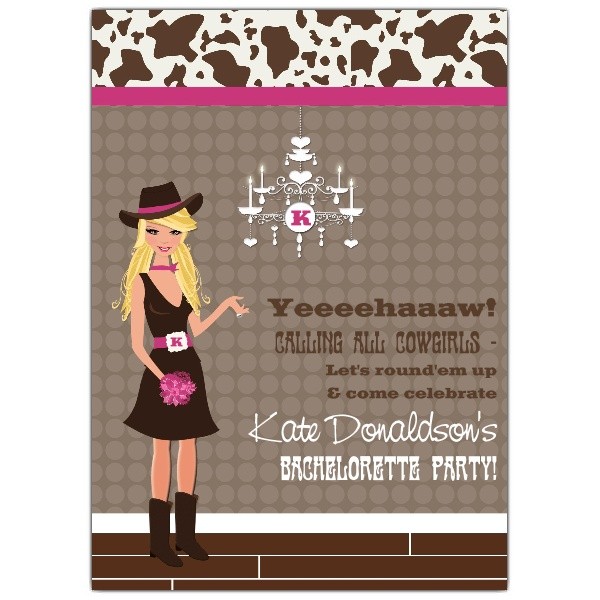Cowgirl Bachelorette Party Invitations PaperStyle Document