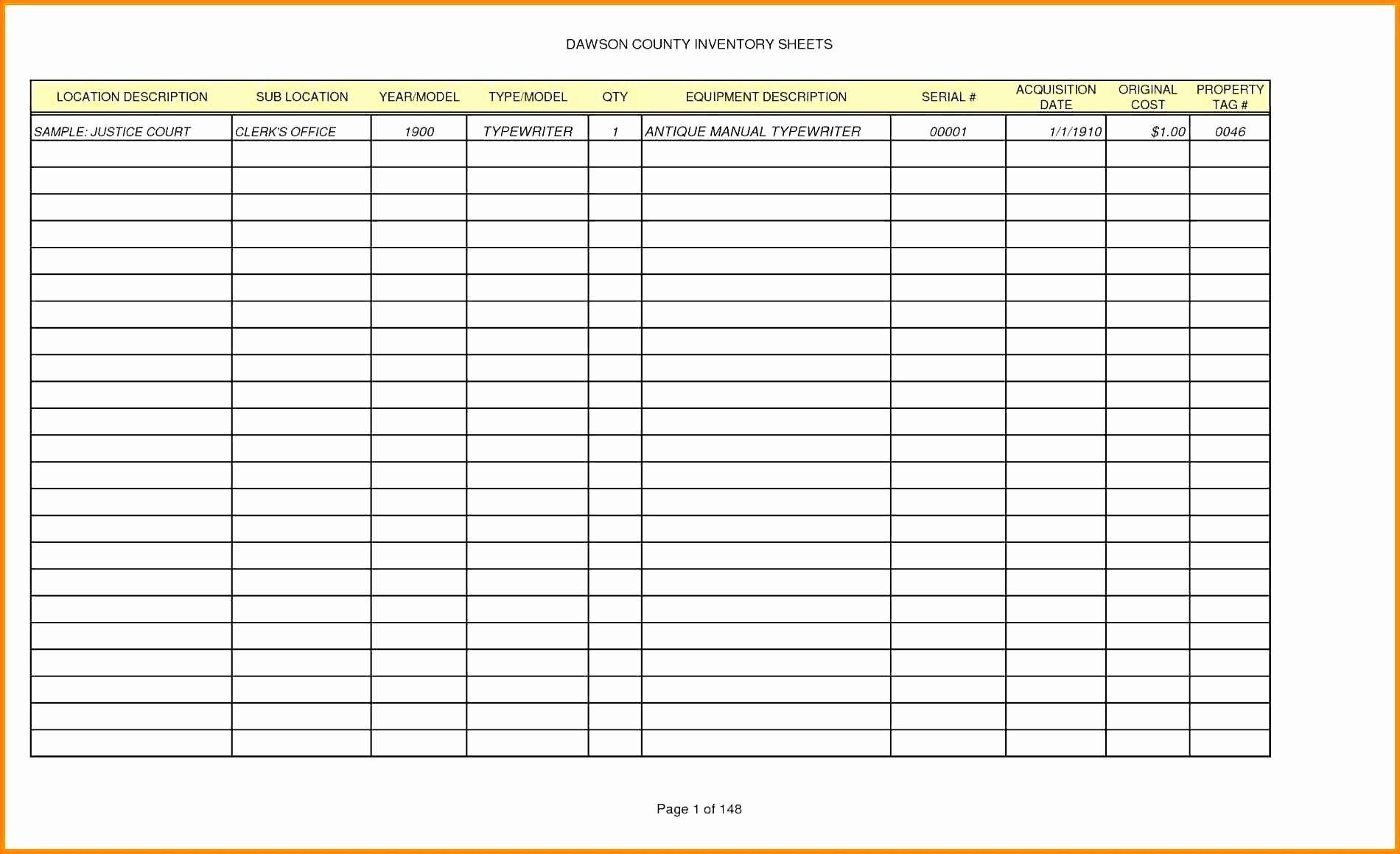 Craft Inventory Spreadsheet New Business Template