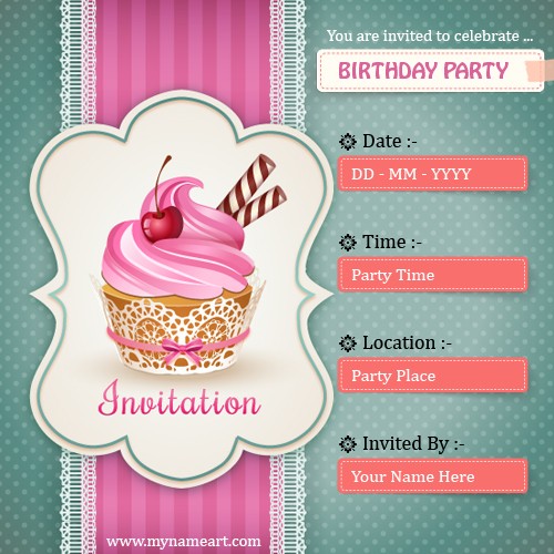 Create Birthday Party Invitations Card Online Free Wishes Greeting Document Invitation
