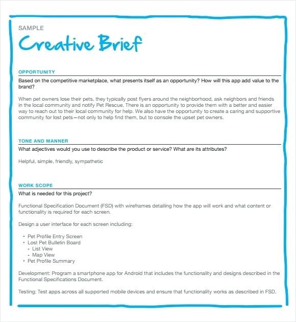 Creative Brief Template Pdf Dazzleshots Info Document
