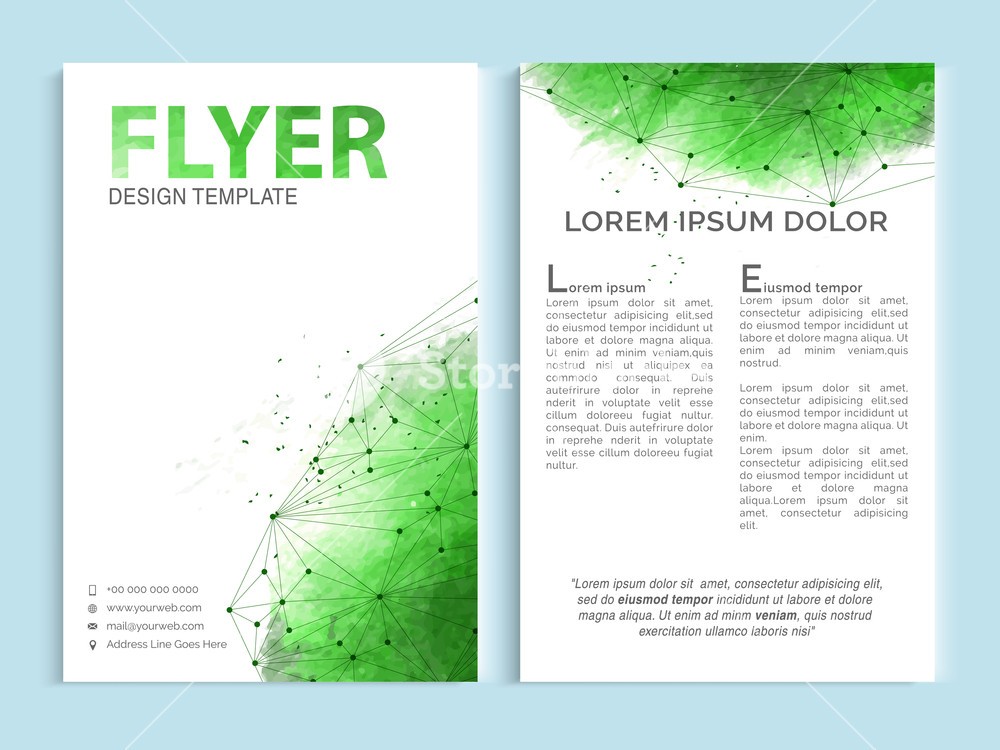 Creative Professional One Page Business Flyer Banner Template Or Document Brochure Design