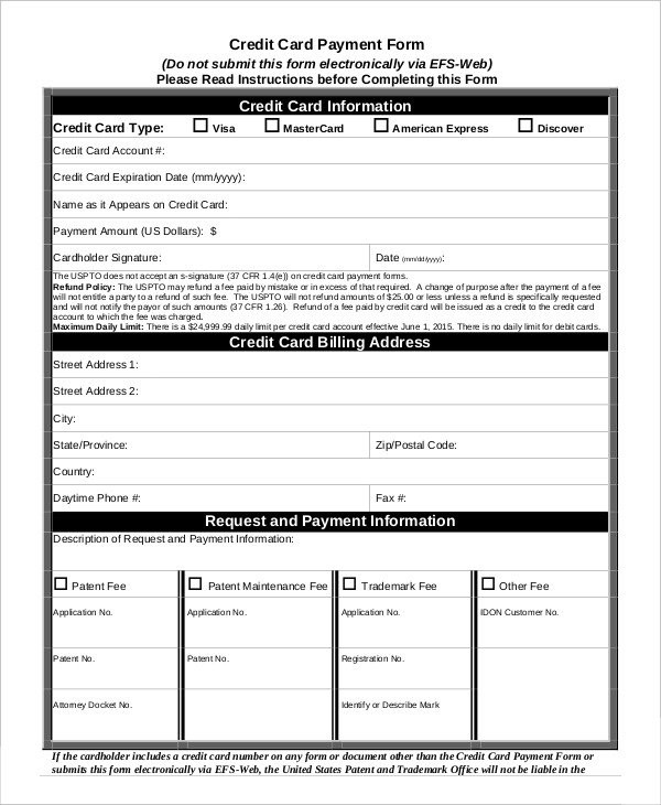 Credit Card Authorization Form Template 10 Free Sample Example Document