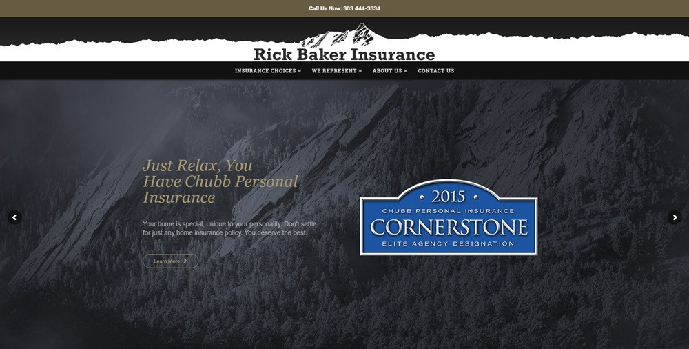 Custom Insurance Web Design For Rick Baker Connective