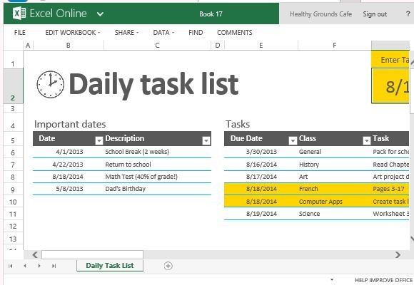 Daily Task List Template For Excel Document Tracking Spreadsheet