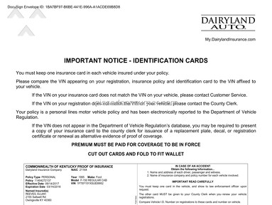 Dairyland Insurance Auto Policy Can T Cancel Document Card