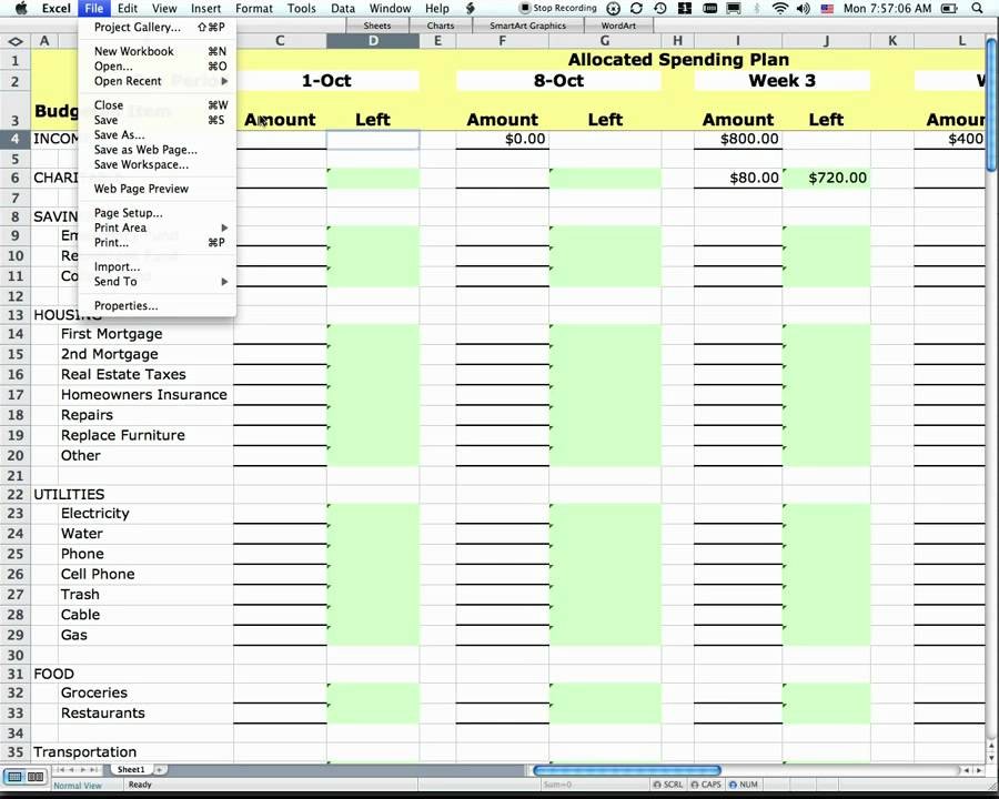 Dave Ramsey Budget Spreadsheet Excel Document