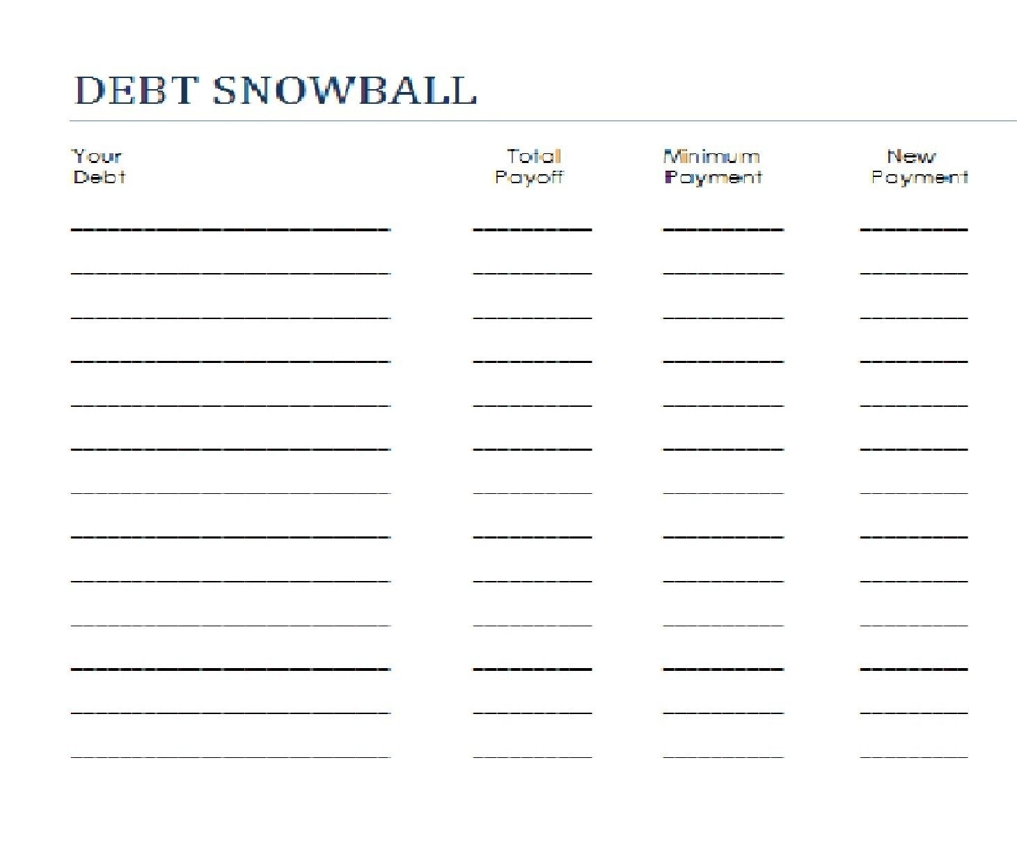 Dave Ramsey Debt Snowball Worksheet Worksheets For All Download Document Printable