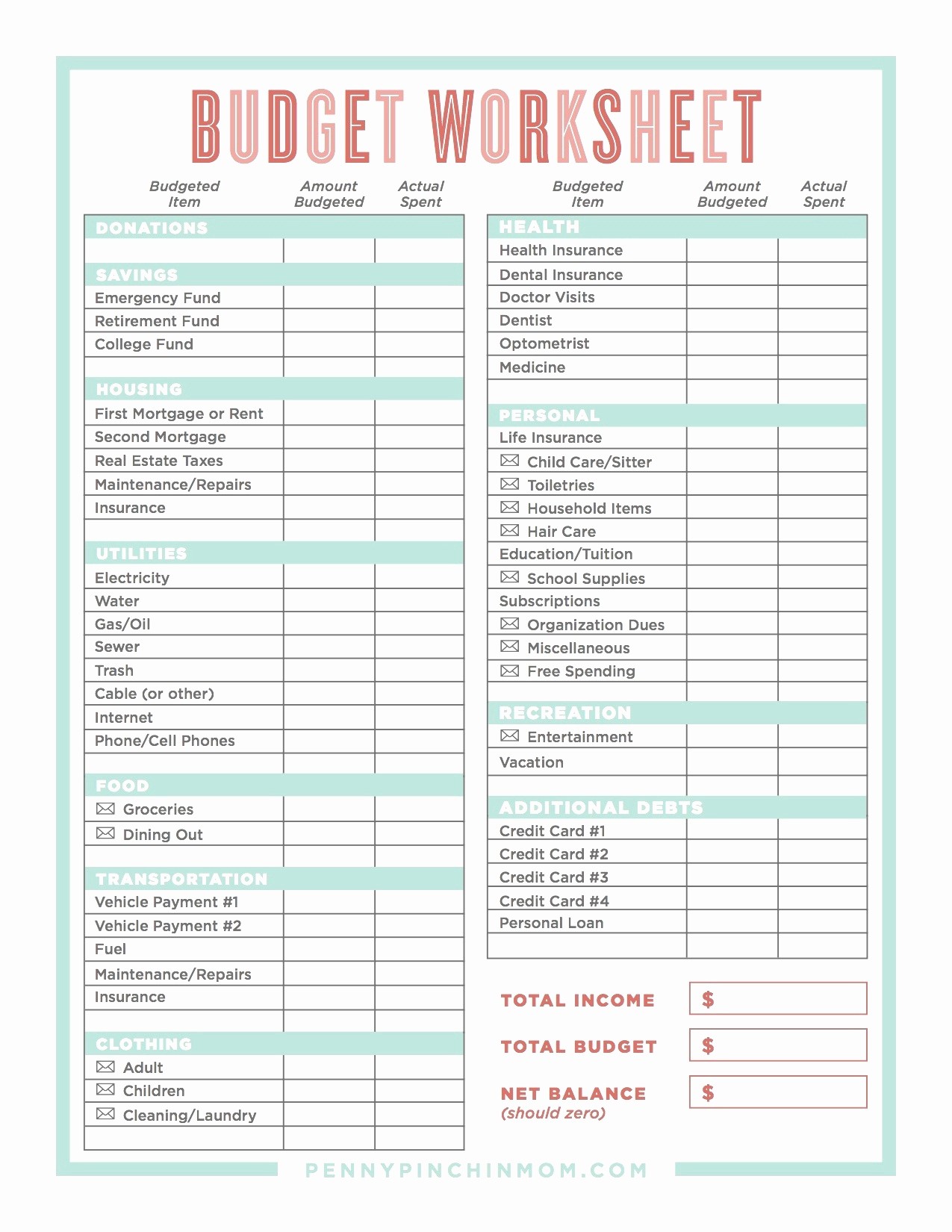 Dave Ramsey Zero Based Budget Form Luxury Bud Worksheet Financial Document