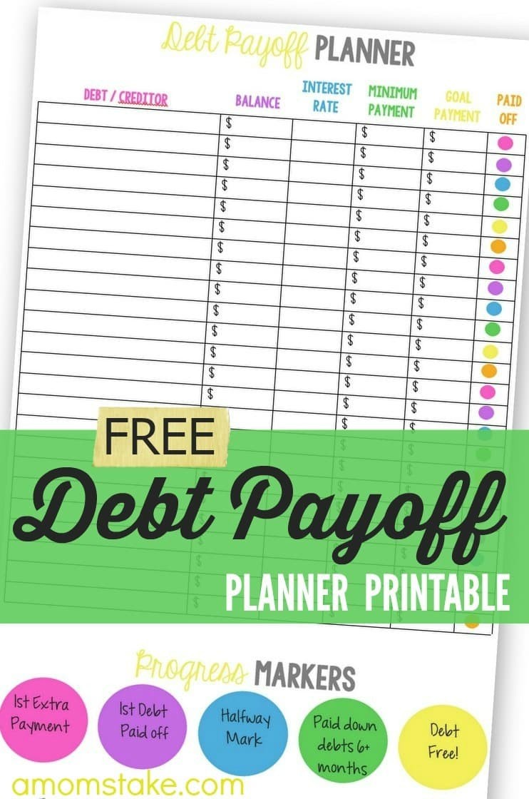 Debt Payoff Planner Worksheet A Mom S Take