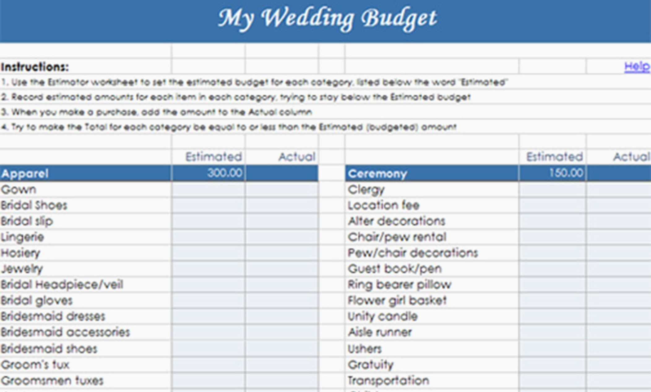 Destination Wedding Budget Spreadsheet My Templates Document