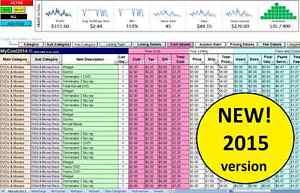 Details About MyCost2015 Ebay Profit Track Sales Inventory Spreadsheet For 2015 Excel Document