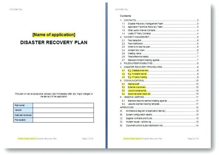Disaster Recovery Plan Template For Small Business Uk Document