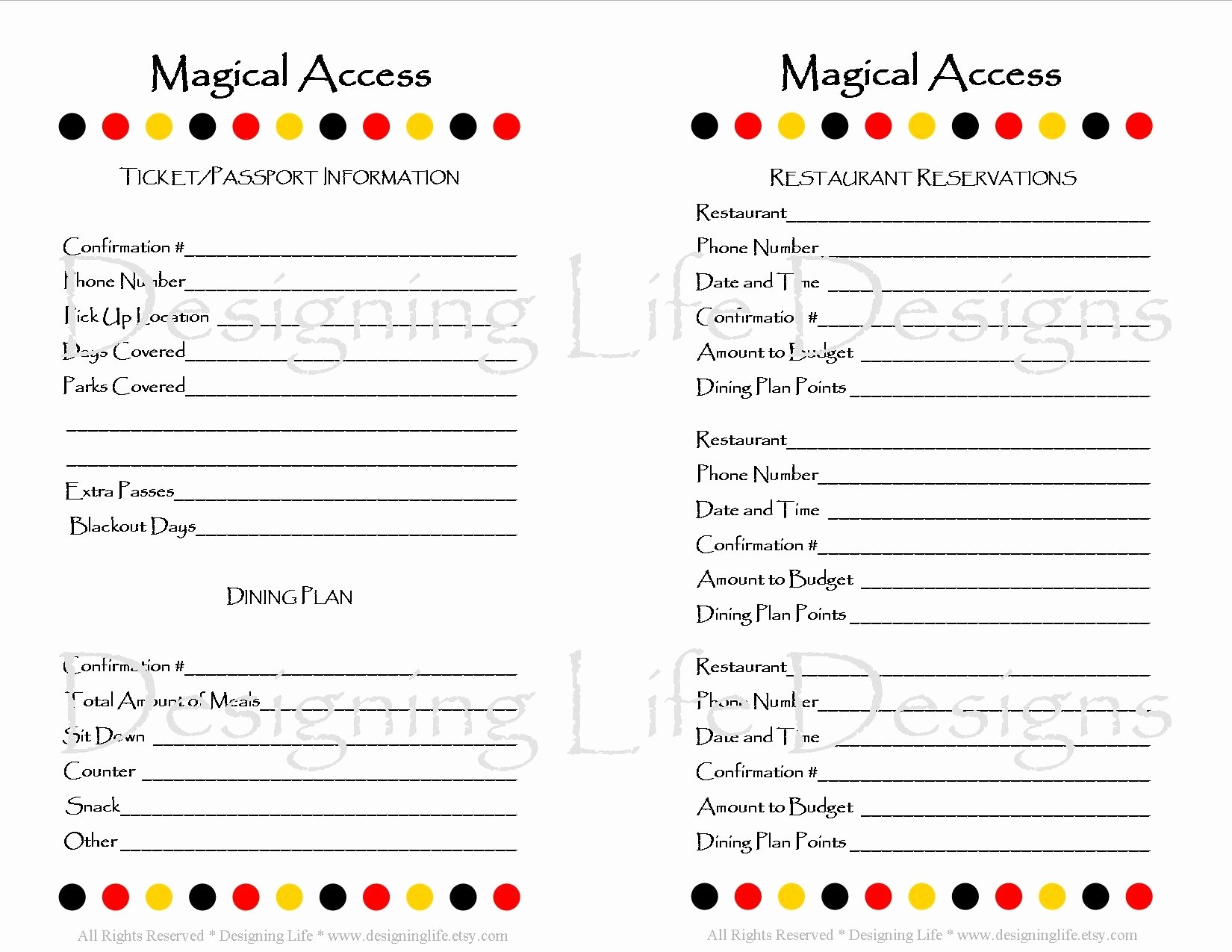 Disney Planning Binder Printables Best Of What Is Free Dining Document