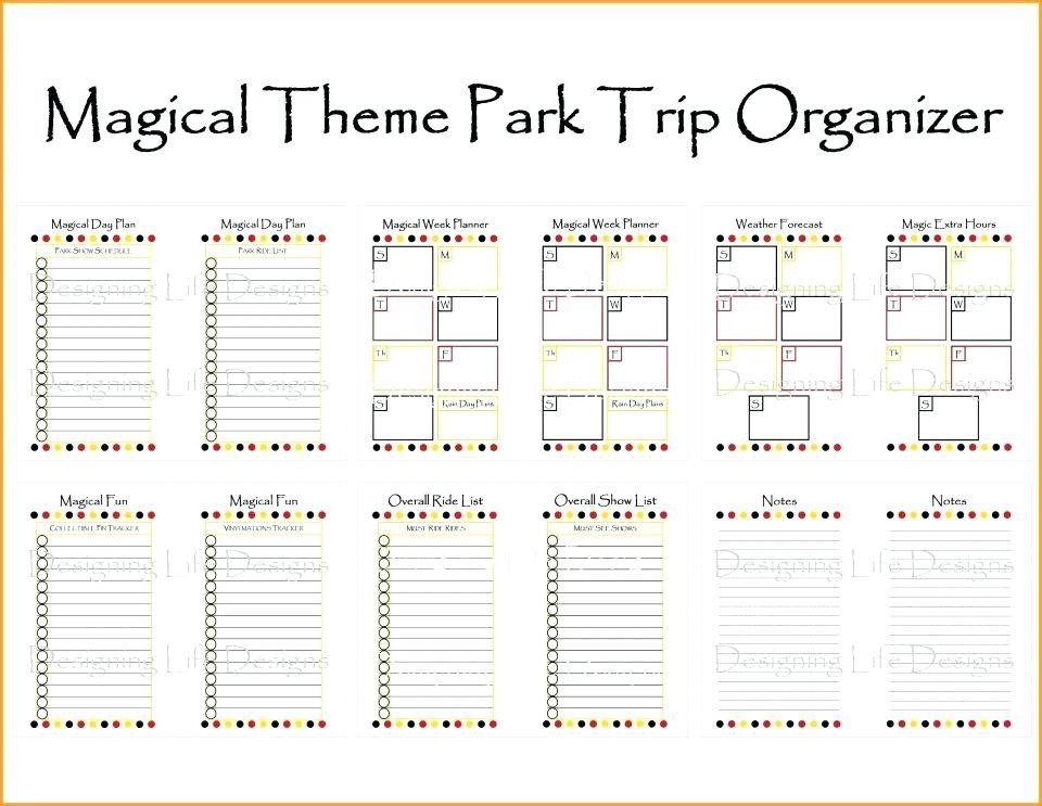 Disney Trip Planner Spreadsheet Uttamdirect Com Document Itinerary Template