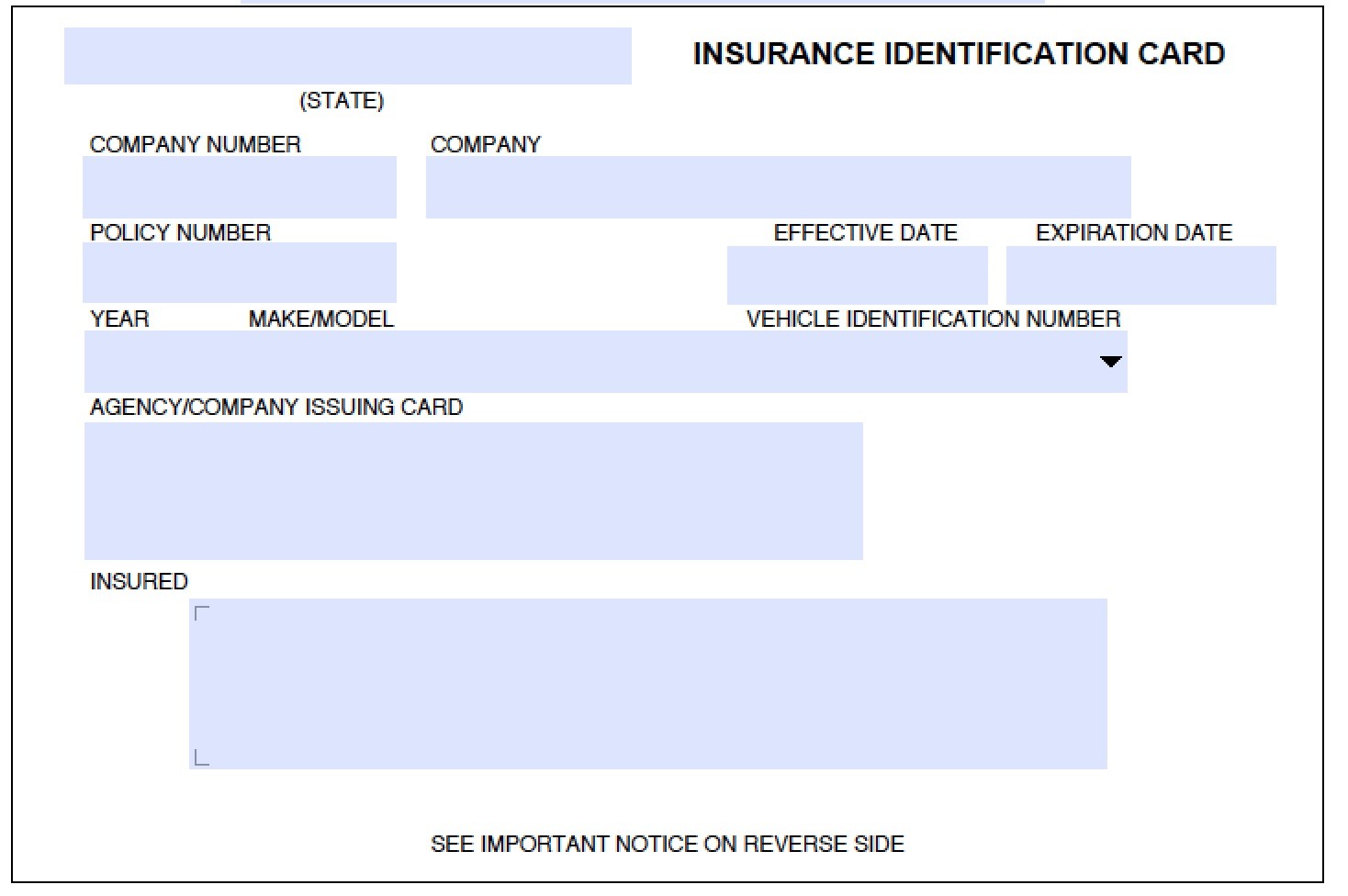 Download Auto Insurance Card Template WikiDownload Document Allstate