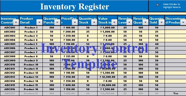 Download Inventory Control Excel Template ExcelDataPro Document Management In