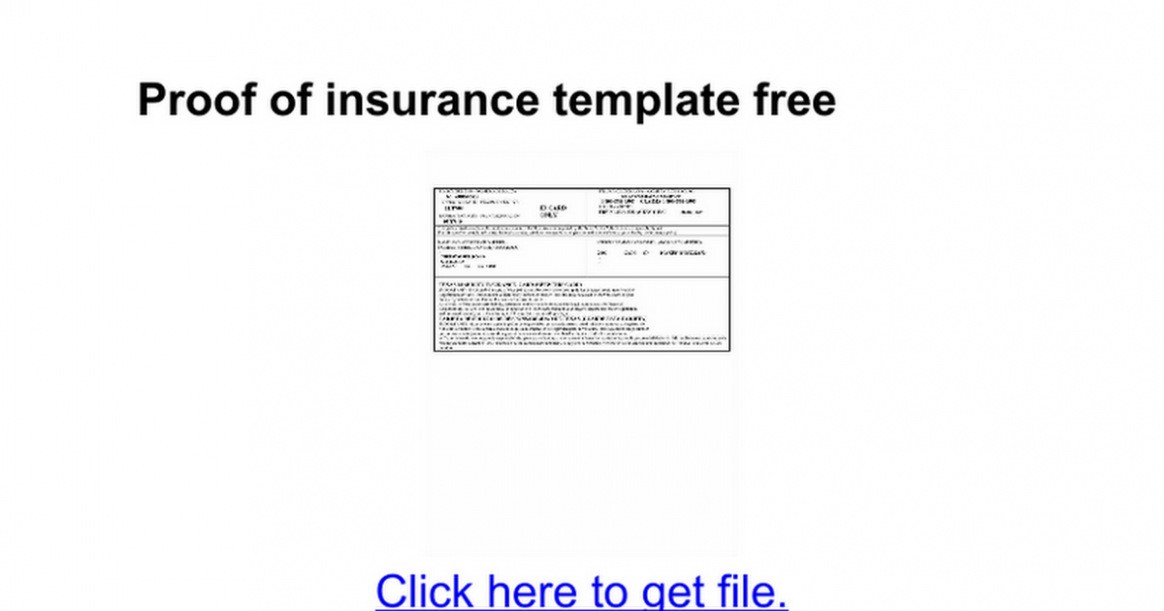 Download Now Proof Auto Insurance Template Free Good Document Of