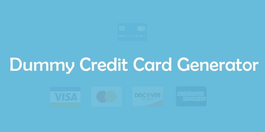 Dummy Fake Credit Card Generator Document Template