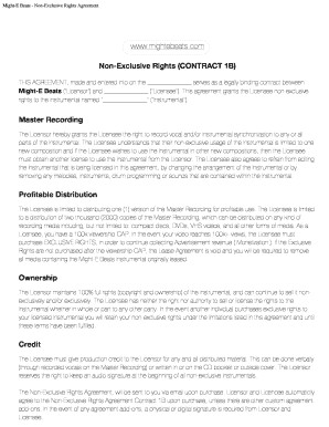 Editable Non Exclusive Rights Contract For Beats Pdf Fill Print Document Beat Template