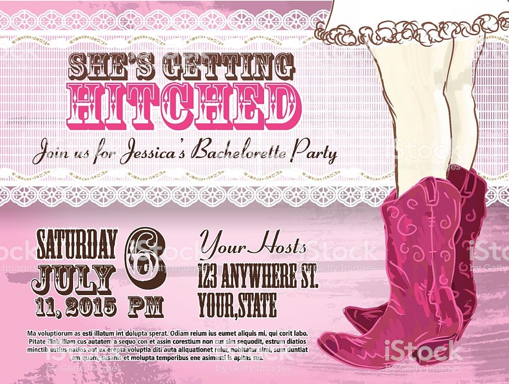 Elegant Cowgirl Or Country Western Bachelorette Party Invitation