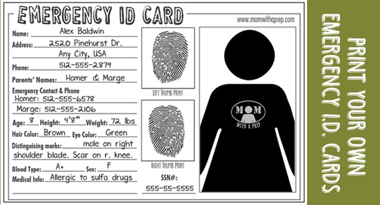 Emergency ID Cards Free Download Mom With A PREP Document Info Card