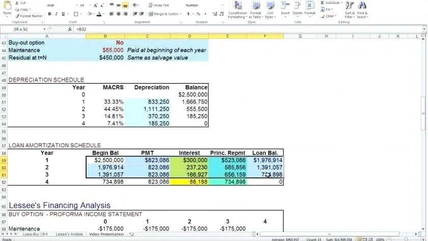 Equipment Lease Calculator Excel Spreadsheet Beautiful Vs Buy