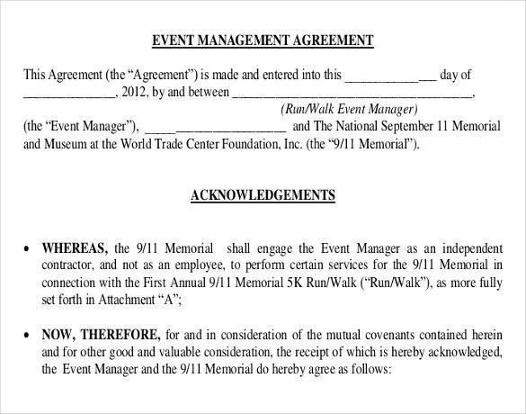 Event Contract Template 16 Free Word Excel PDF Documents Document Management Sample