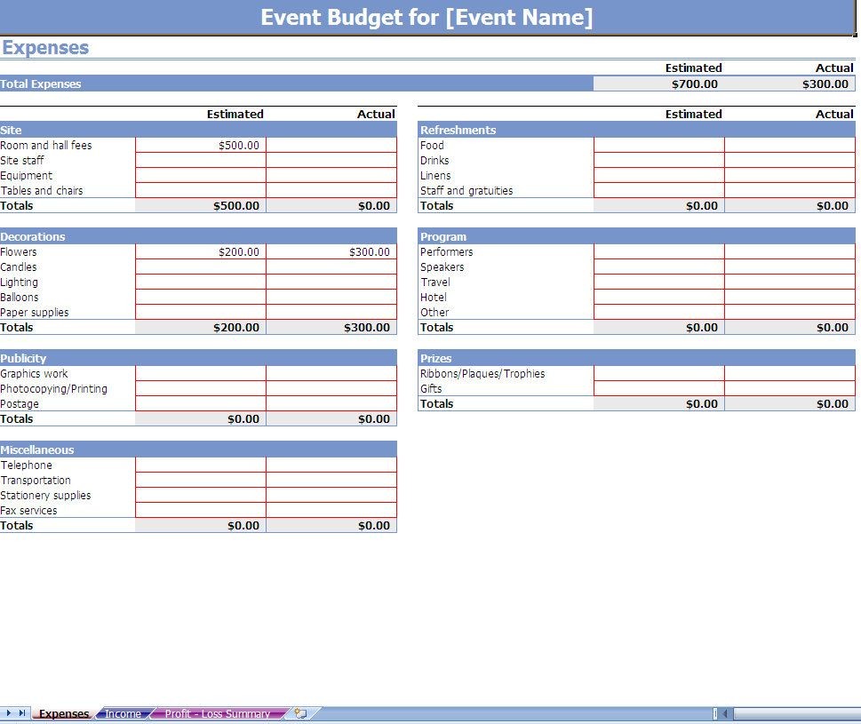 Event Planning Budget Sheet Tier Crewpulse Co Document Party Spreadsheet
