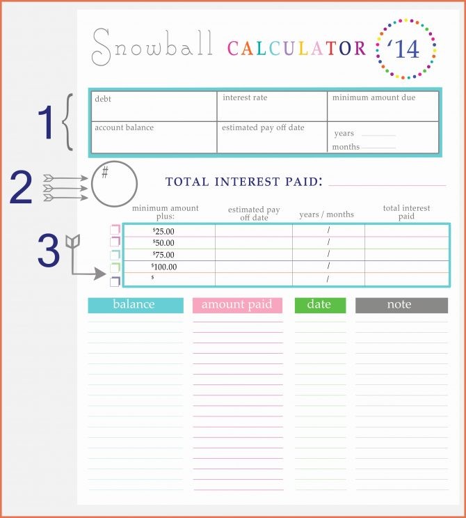 Example Of Debt Snowball Calculator Spreadsheet Pianotreasure Document Dave Ramsey Excel