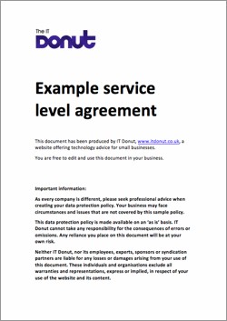 Example Service Level Agreement Professional Documents Pinterest Document