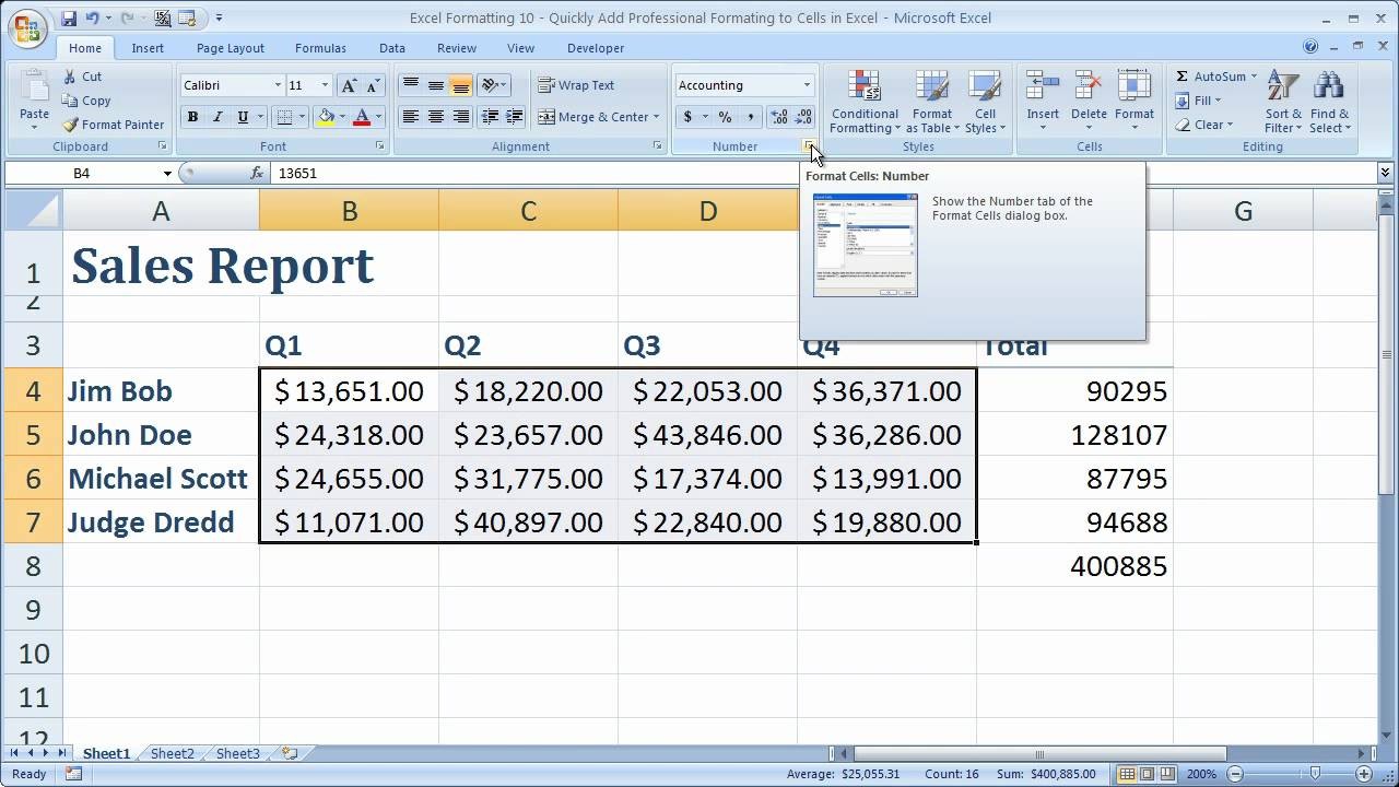 Excel Formatting Tip 10 Quickly Add Professional To Document How Make An Spreadsheet Look