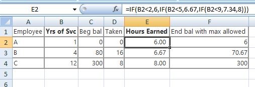 Excel Formula For Vacation Accrual Microsoft Community Document Pto Calculator