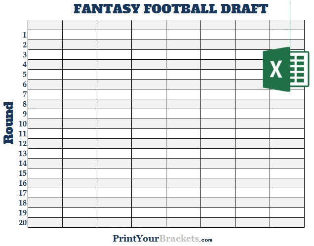Excel Spreadsheet Fantasy Football Draft Boards Document Board