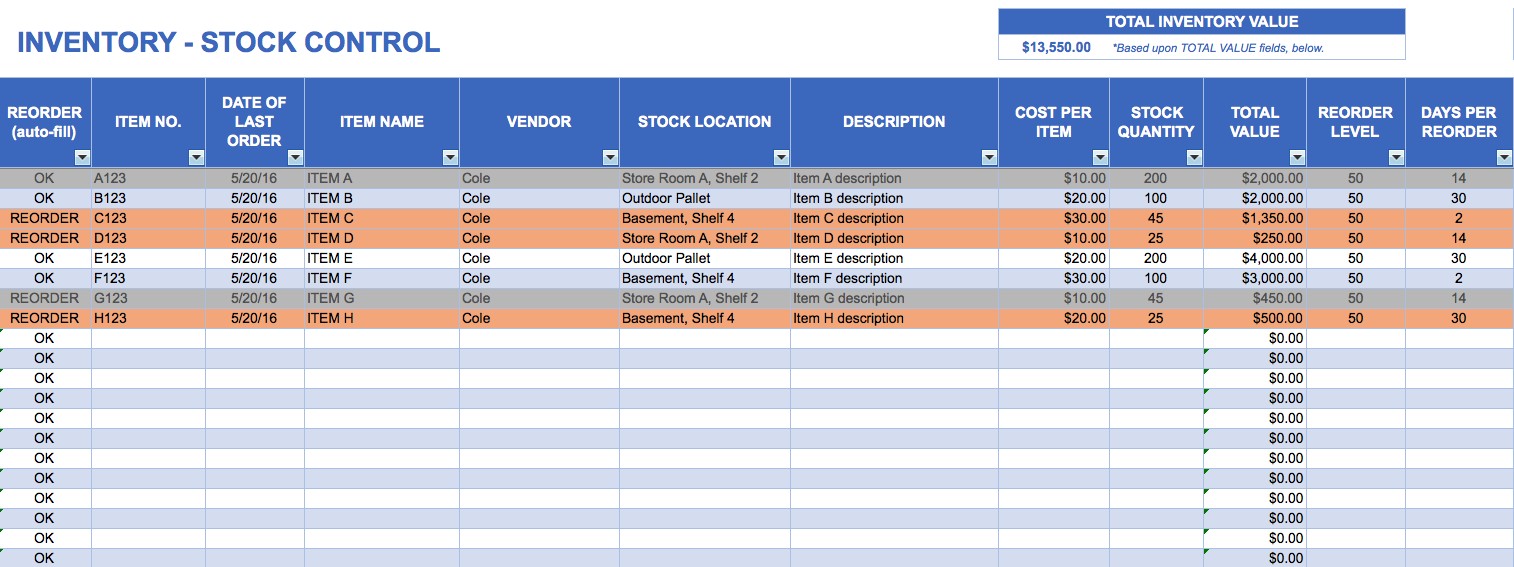 Excel Spreadsheet For Inventory Control Tier Crewpulse Co Document Stock