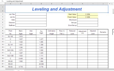 Excel Spreadsheet Tools For Land Surveyors Elink Document Cut And Fill
