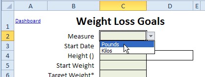 Excel Weight Loss Tracker Document Free