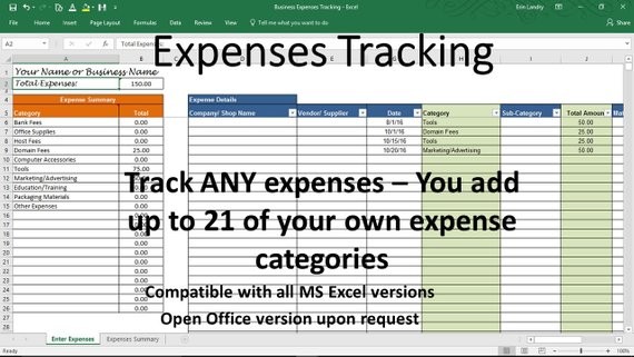 Expense Tracker Business Tracking Overhead Etsy