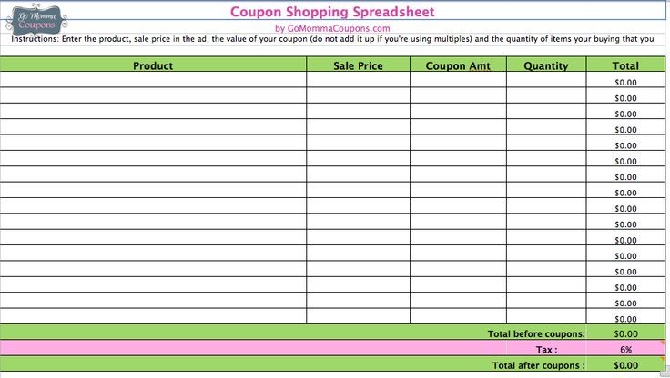 Extreme Couponing Spreadsheet On Excel S Document
