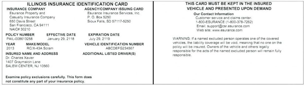 Fake Insurance Card Template Penaime Com Document Free