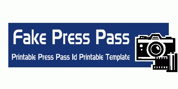 Fake Press Pass Credentials Print Template Fakedrnotes Document