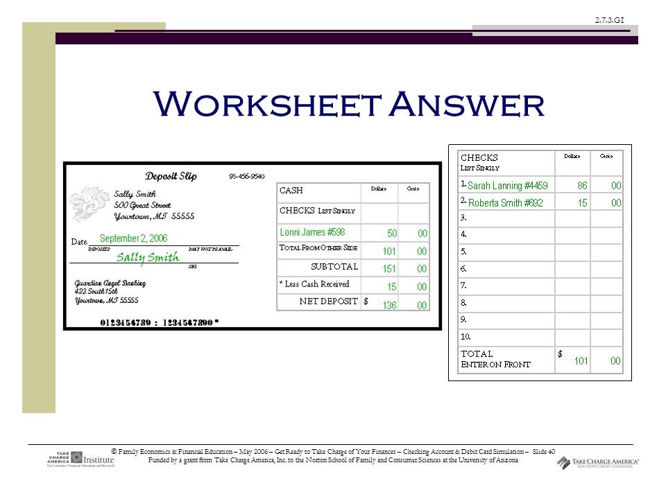 Family Economics Financial Education May 2006 Get Ready To Document Take Charge Today Worksheet Answers