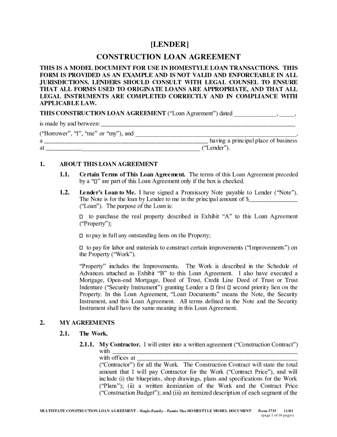Family Loan Contract Bramboraky Info Document