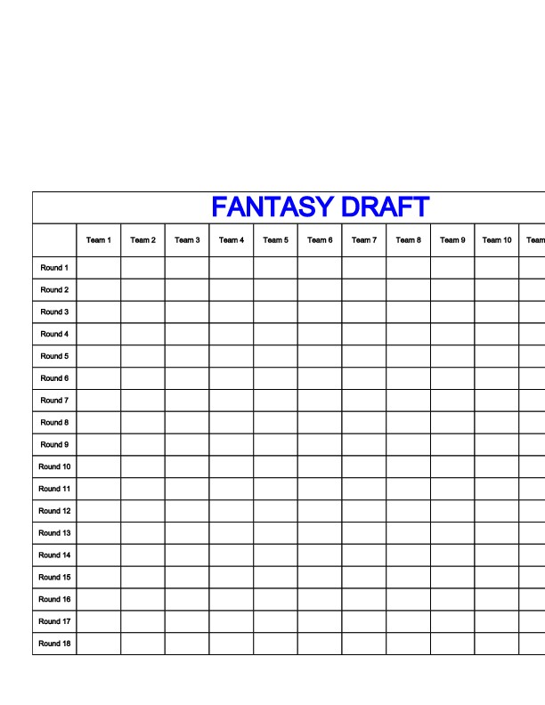 Fantasy Draft Board Template WikiHow Document