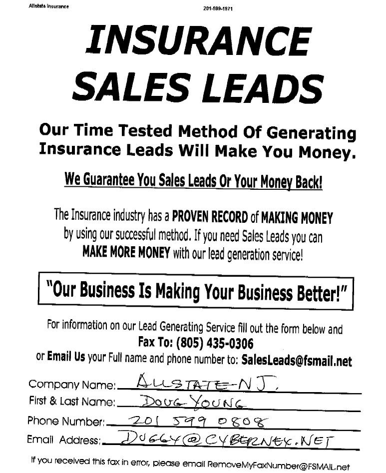 Fax Broadcast Sales Leads Sample Ads Advertisements Document Advertising Template